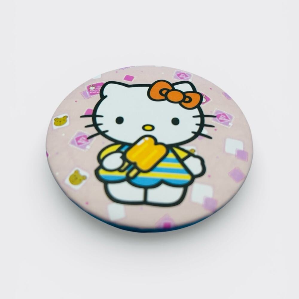 Sanrio Hello Kitty Pink Compact Dual Folding Hand Mirror Popsicle Graphic